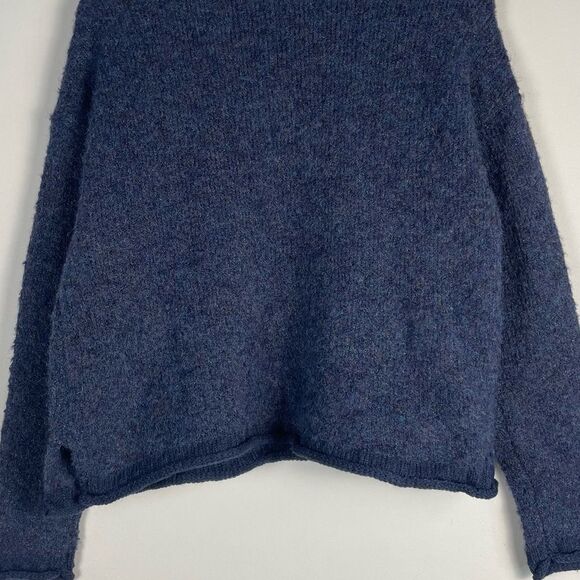 ANA Heathered Blue‎ Boxy Fit Cropped Sweater Size L NEW Crewneck Long Sleeves - Picture 9 of 10